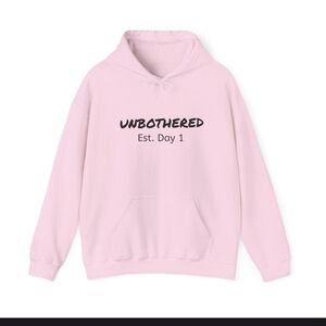 Pink Hoodie with 'Unbothered' Print